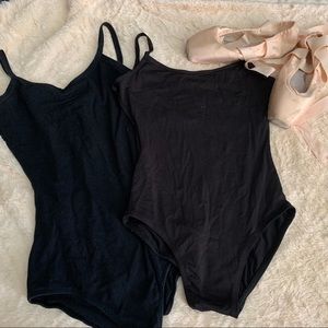 Plain black leotards